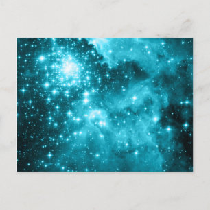 Aqua Sterne Postkarte