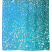Aqua-Strand-blauer Sommer-Glitzer Duschvorhang (Vorderseite)