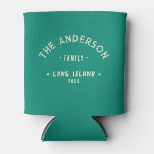 Aqua Strand Brise Vintage Meer Familie Name Dosenkühler