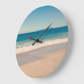 Aqua-Strandszene Große Wanduhr (Winkel)
