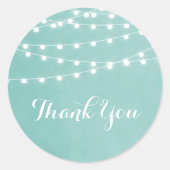 Aqua String Lights Danke Sticker (Vorderseite)