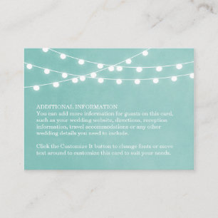 Aqua String Lights Hochzeitkarte Begleitkarte