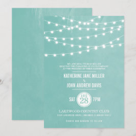 Aqua String Lights Hochzeitseinladung Einladung