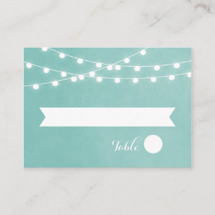 Aqua String Lights Hochzeitskarten Platzkarte