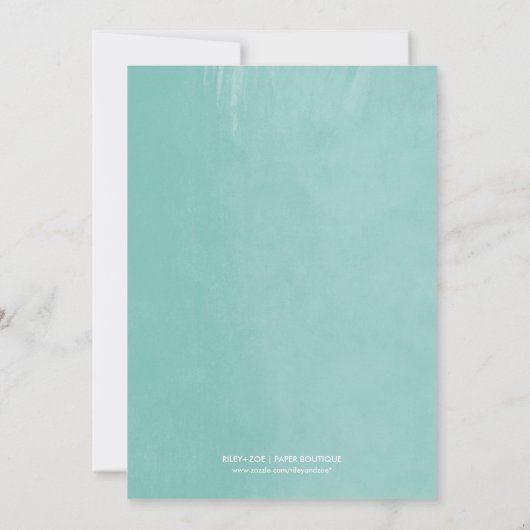 Aqua String Lights Probe Dinner Einladung (Rückseite)