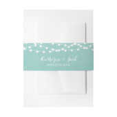 Aqua String Lights Wedding Invitation Bly Band (Vorderseite Beispiel)