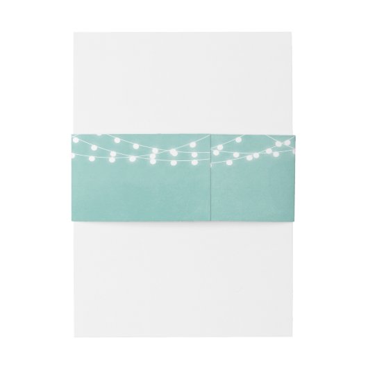 Aqua String Lights Wedding Invitation Bly Band (Rückseitenbeispiel)