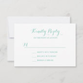 Aqua String Lights Wedding RSVP Card (Rückseite)