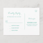Aqua String Lights Wedding RSVP Postcard Einladungspostkarte (Rückseite)