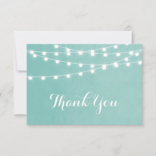 Aqua String Lights Wedding Vielen Dank Dankeskarte