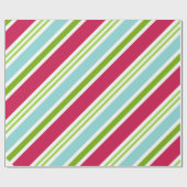 Aqua Strip Weihnachtswrapping Paper Geschenkpapier (Flach)