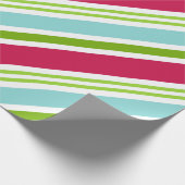 Aqua Strip Weihnachtswrapping Paper Geschenkpapier (Ecke)