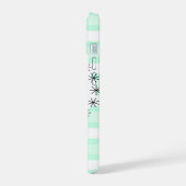 Aqua Stripe "Monogram" iPhone Gehäuse 15 Hülle (Linke Seite)