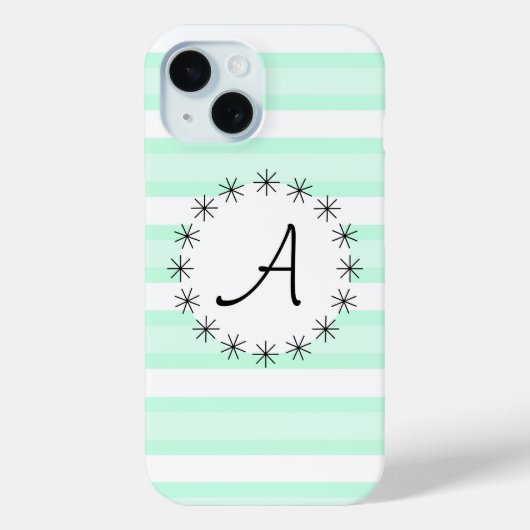 Aqua Stripe "Monogram" iPhone Gehäuse Case-Mate iPhone Hülle (Rückseite)
