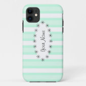Aqua Stripe oval Stern "Name" iPhone Gehäuse Case-Mate iPhone Hülle (Rückseite)