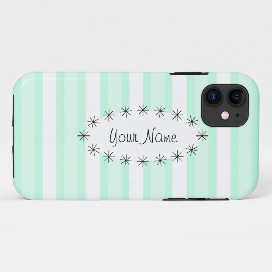 Aqua Stripe oval Stern "Name" iPhone Gehäuse Case-Mate iPhone Hülle (Rückseite (Horizontal))
