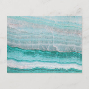 Aqua Striped Quarz Crystal Postkarte