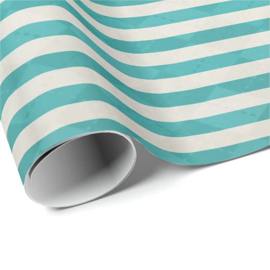 Aqua Stripes Birthday Geschenkpapier (Rolleneckpunkt)