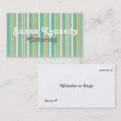 Aqua Stripes Business Card Visitenkarte (Vorne/Hinten)