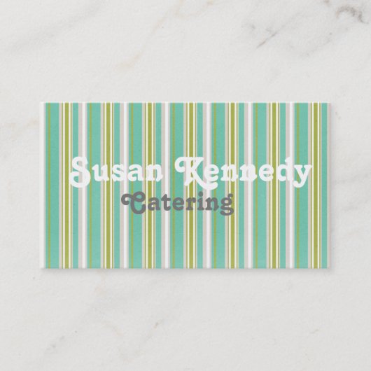 Aqua Stripes Business Card Visitenkarte (Vorderseite)