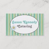 Aqua Stripes & Oval Visitenkarte (Vorderseite)