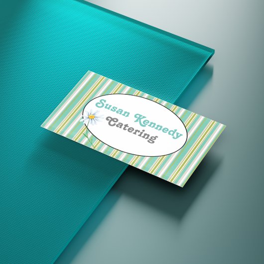 Aqua Stripes & Oval Visitenkarte