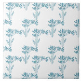 Aqua Stylized Foliage Decorative Fliese (Vorderseite)