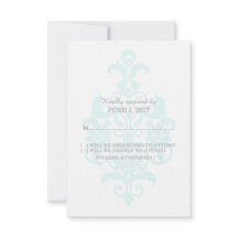 Aqua Subtile Damask Response Card