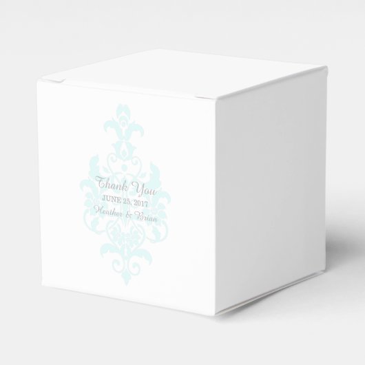 Aqua Subtle Damask Fevor Boxes Geschenkschachtel (Vorderseite)