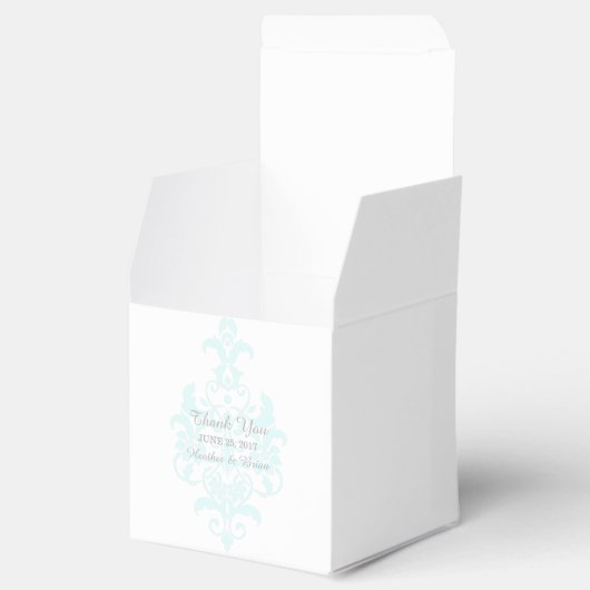 Aqua Subtle Damask Fevor Boxes Geschenkschachtel (Geöffnet)