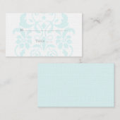 Aqua Subtle Damask Hochzeitsfeiern Platzkarten (Vorne/Hinten)