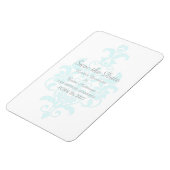 Aqua Subtle Damask Save the Date Flexi Magnet (Linke Seite)