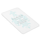 Aqua Subtle Damask Save the Date Flexi Magnet (Rechte Seite)