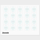 Aqua Subtle Damask Save the Date Stickers (Blatt)