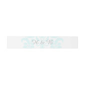 Aqua Subtle Damask Wedding Bands Einladungsbanderole (Flach)