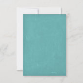 Aqua Summer String Light Wedding RSVP Karte (Rückseite)