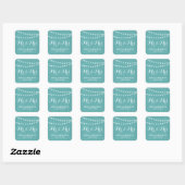 Aqua Summer String Light Wedding Stickers (Blatt)