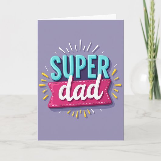 Aqua Super Dad Banner Karte (Vorderseite)