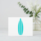 Aqua Surfboard Postkarte (Stehend Vorderseite)