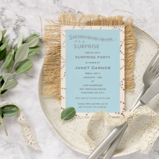 Aqua Surprise Geburtstag Custom Age Einladung