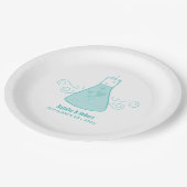 Aqua Sweet Chemistry Wedding Paper Teller (Schrägansicht)