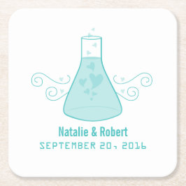 Aqua Sweet Chemistry Wedding Paper Untersetzer
