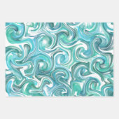 Aqua Swirl Packpapier Geschenkpapier Set (Vorderseite)