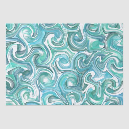 Aqua Swirl Tissue Seidenpapier (Vorderseite)