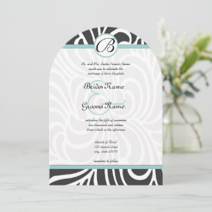 Aqua Swirls Wedding Invitation Einladung