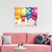 Aqua Symphony: Ethereal Aquarell Malerei Leinwanddruck (Insitu (Wohnzimmer))