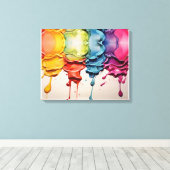 Aqua Symphony: Ethereal Aquarell Malerei Leinwanddruck (Insitu (Holzboden))