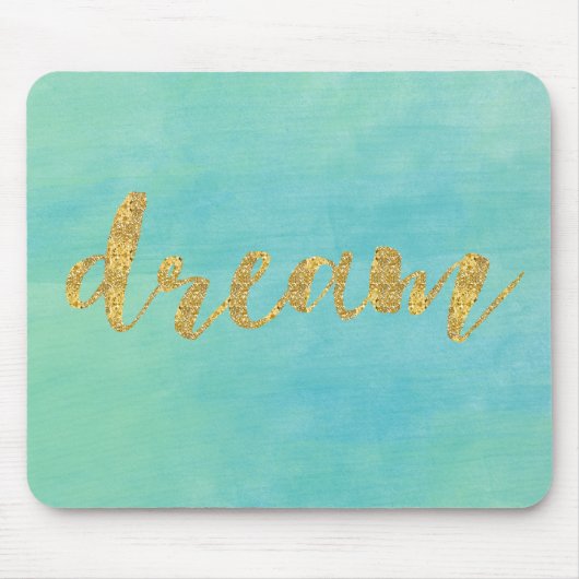 Aqua-tadelloser Aquarell-Goldtraum Mousepad (Vorne)