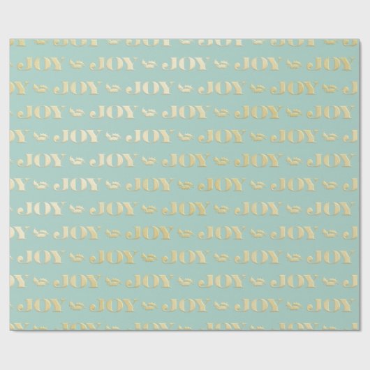 Aqua & Teal Christmas Wrapping Paper with Gold Acc Geschenkpapier (Flach)