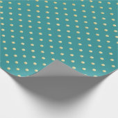 Aqua & Teal Christmas Wrapping Paper with Gold Acc Geschenkpapier (Ecke)